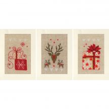 Kit de carte à broder  - Vervaco - 3 cartes de voeux - Noël