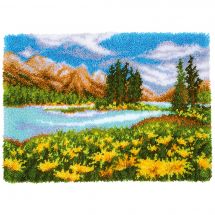 Kit de tapis point noué - Vervaco - Paysage de montagne et lac