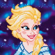 Kit tableau à diamanter Crytal Art Disney 30x30cm - Elsa, Anna et Olaf