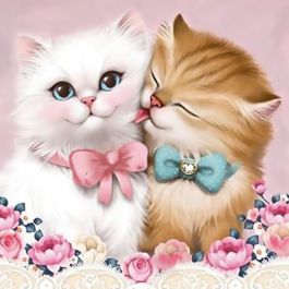 Kit De Broderie Diamant Couple De Chats Diamond Painting